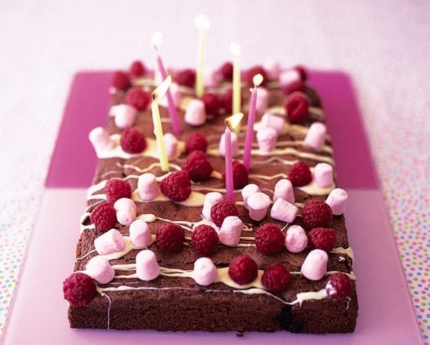 Chocolate and berry traybake