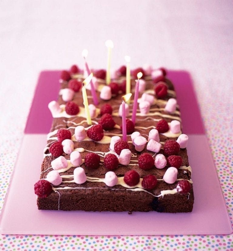 Chocolate and berry traybake