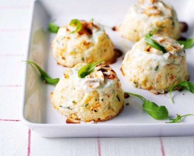Salmon and herb twice baked soufflés