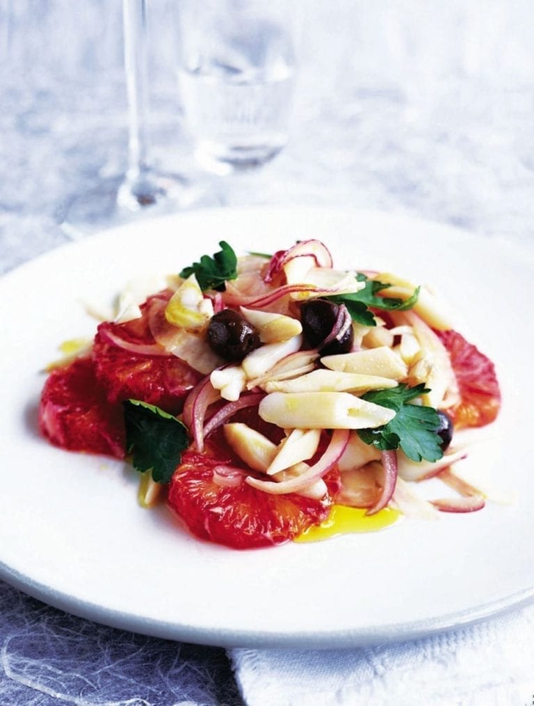 Razor clams and blood oranges