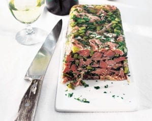 Simple terrine with cranberries and pistachios