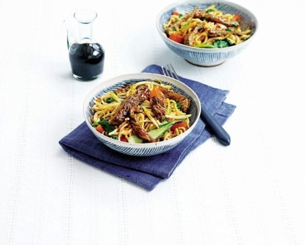 Sticky beef and noodle salad