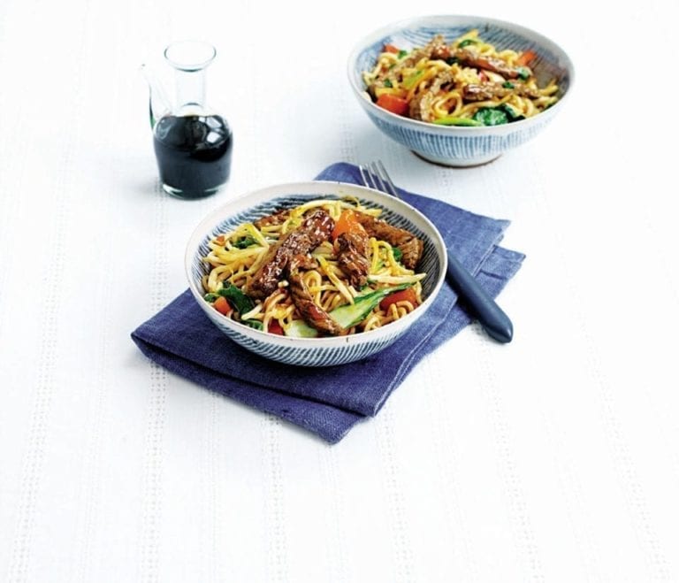 Sweet and sour beef noodles