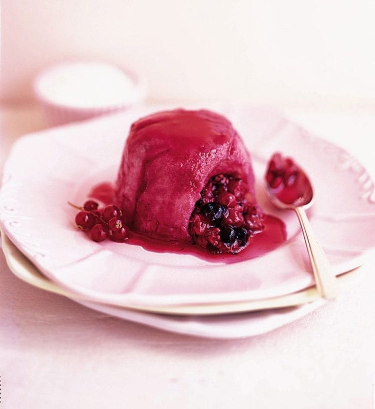 Summer berry puddings with vanilla fromage frais