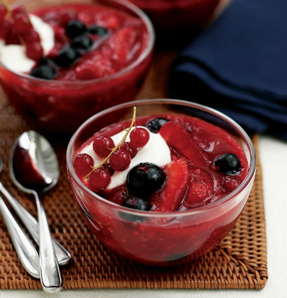 Individual summer berry compotes recipe