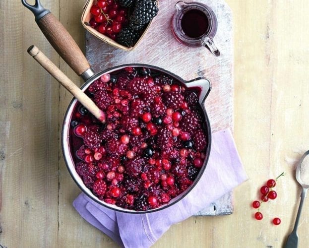 Blackberry and currant compote