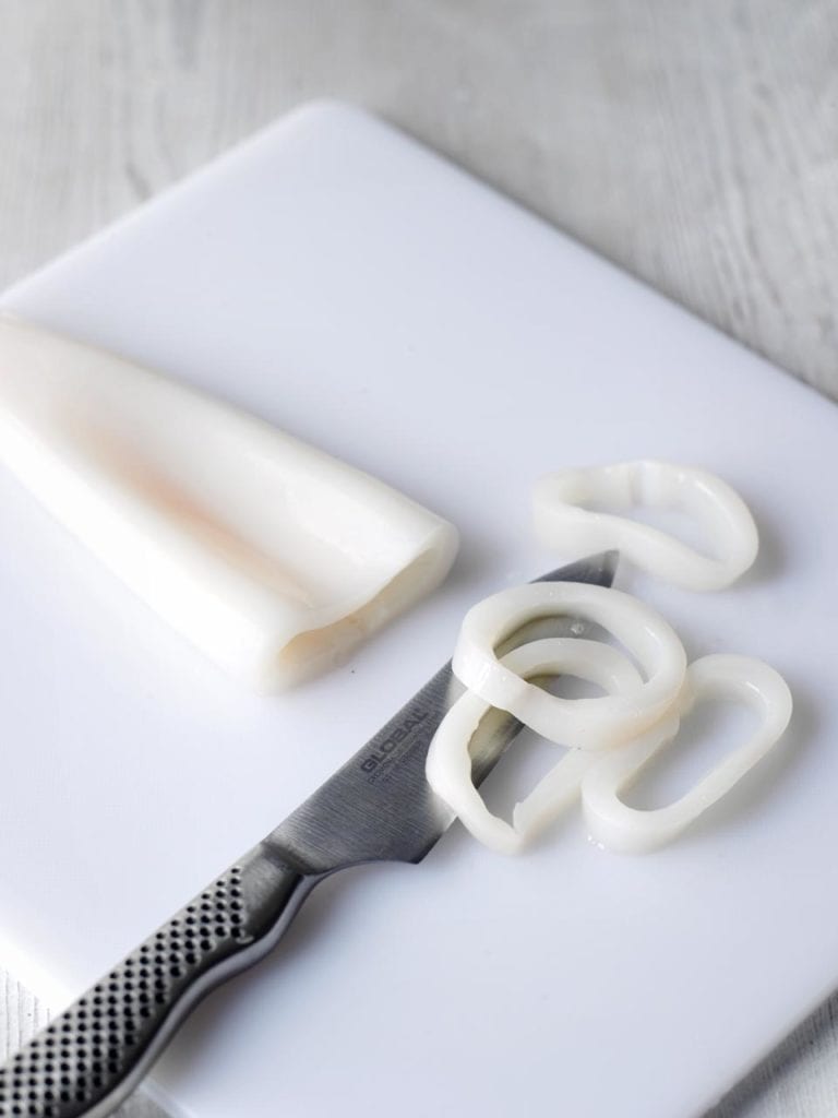 How to prepare squid - squid on a chopping board