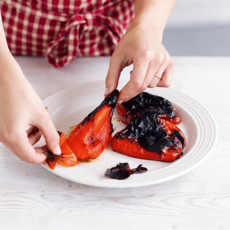 How to skin peppers