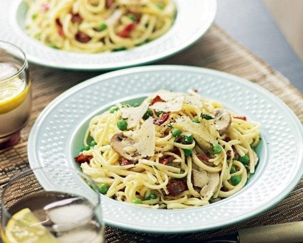 Mushroom and bacon pasta