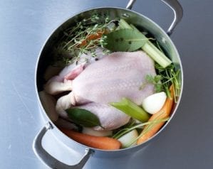 How to make chicken stock (and poached chicken)