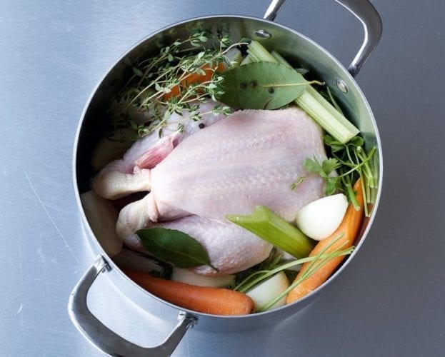 Spring chicken gnocchi soup