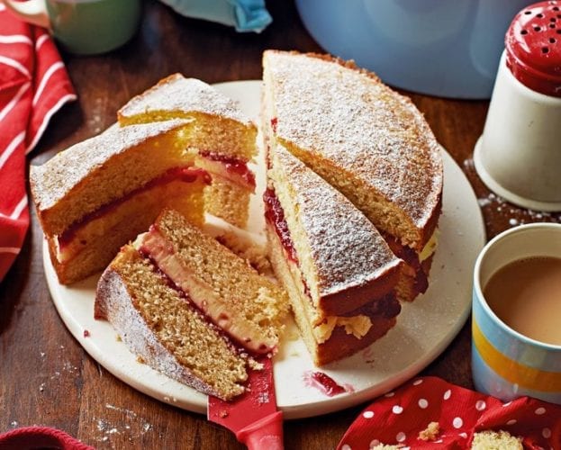 Peanut butter and jam brown butter sponge cake