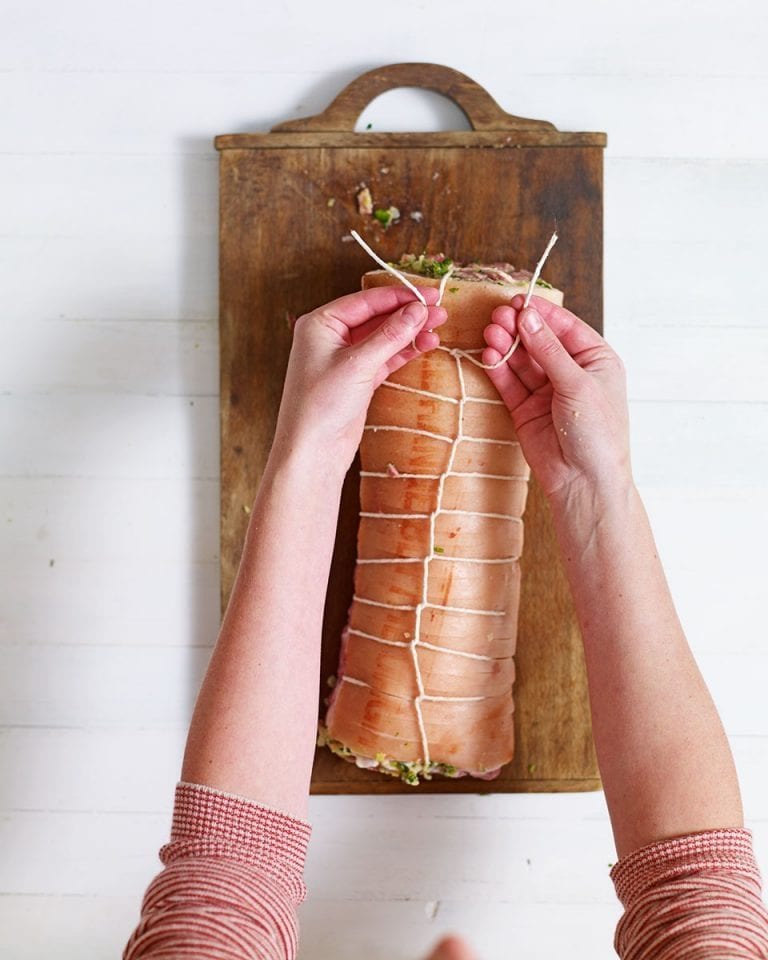 How to roll and tie a pork loin