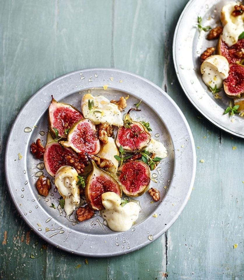 Parma ham, fig and mozzarella salad with warm pitta recipe delicious
