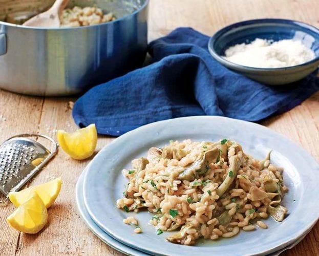 Easy leek and kale pearl barley with crispy lardons