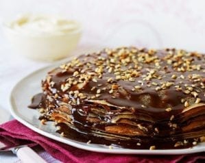 Chocolate and hazelnut pancake cake video recipe