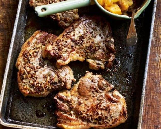 Lamb chop platter with cheesy potato skins