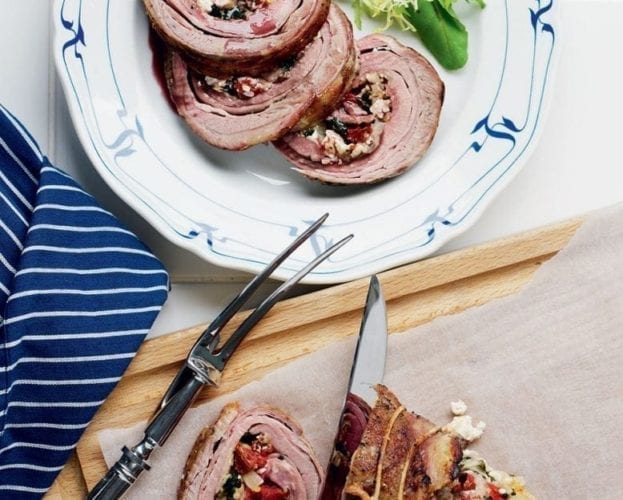 Lamb mince stuffed peppers with yogurt and sumac
