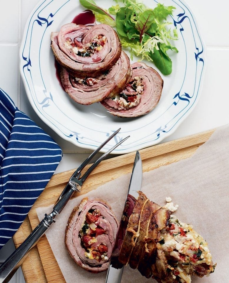 Breast of lamb stuffed with feta and mint recipe | delicious. magazine