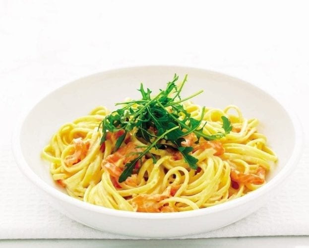 Smoked salmon linguine