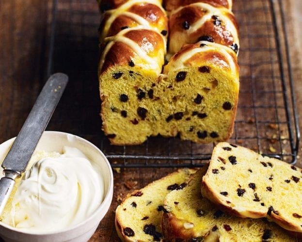 Orange hot cross bun loaf