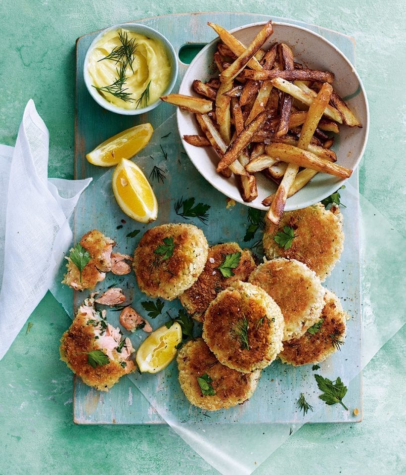 Hot-smoked salmon fishcakes recipe video - delicious. magazine