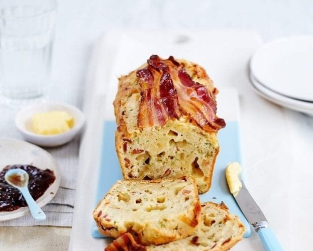 Quick and easy cheddar and bacon loaf