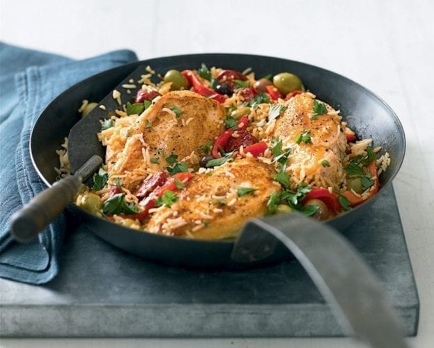 Cheat's easy chicken paella
