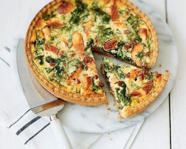 Salmon and asparagus quiche
