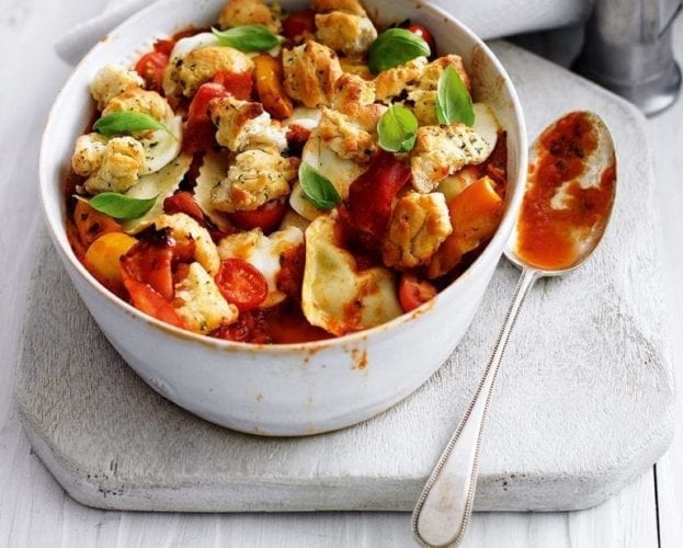 Spicy tomato and chorizo pasta bake