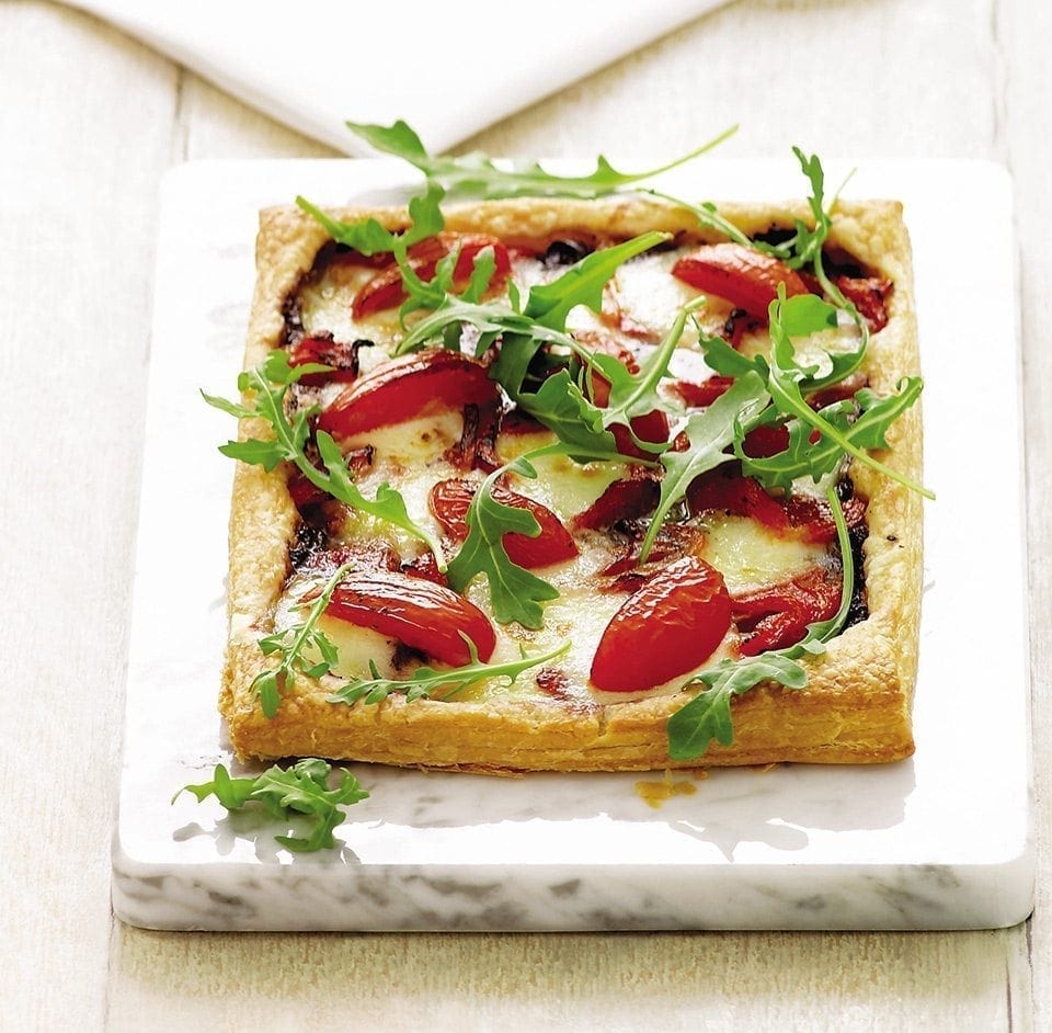 Speedy pepper, olive and tomato tart recipe delicious. magazine