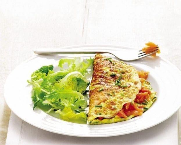 Speedy smoked salmon omelette