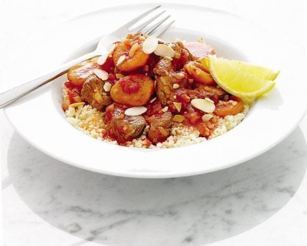 Quick spiced lamb with apricots