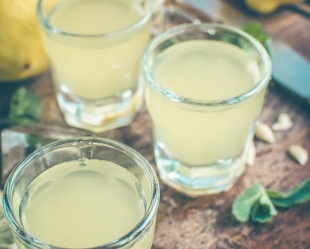 Homemade limoncello