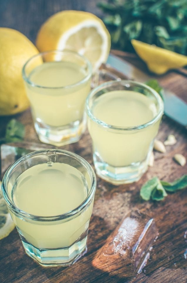 Homemade limoncello