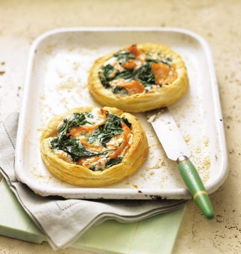 Cheat’s salmon and cream cheese tarts