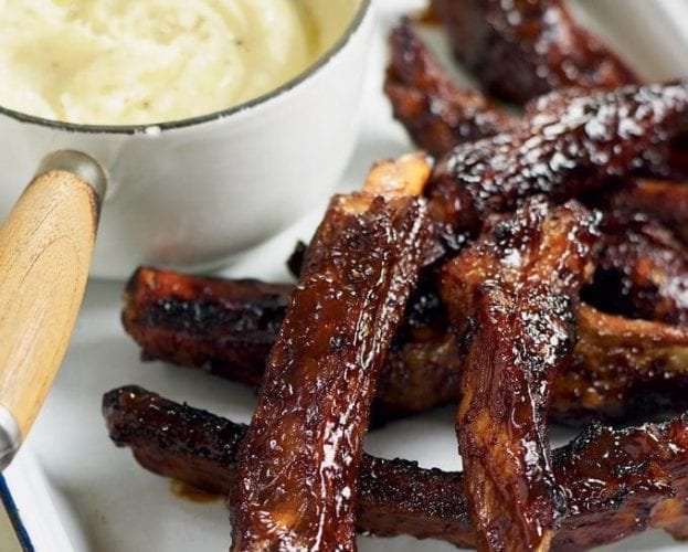 Slow-cooked baby back pork ribs