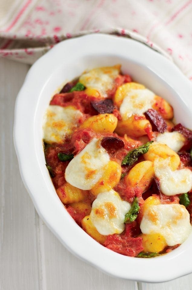 Quick baked gnocchi with chorizo