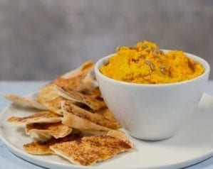 Carrot, cumin and sunflower seed dip