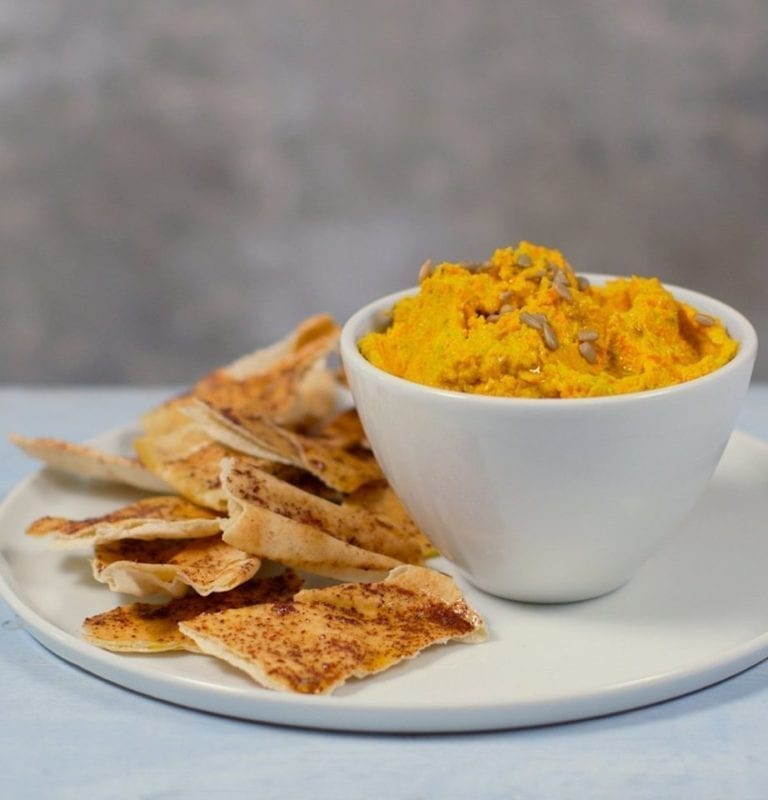 Carrot, cumin and sunflower seed dip