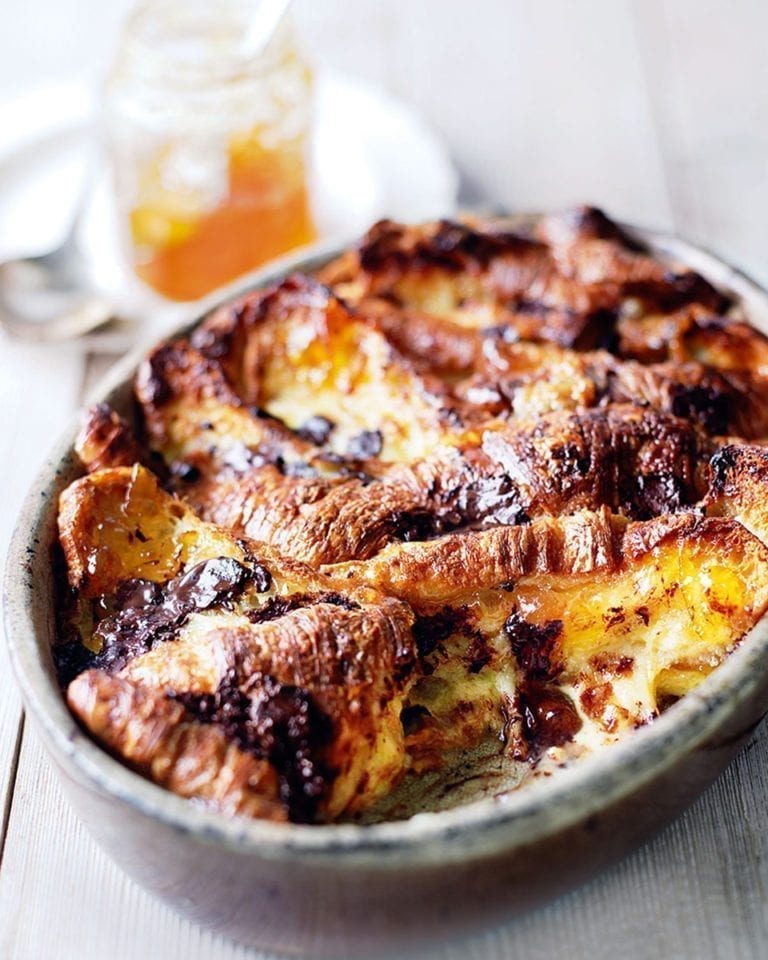 Croissant and marmalade bread-and-butter pudding video