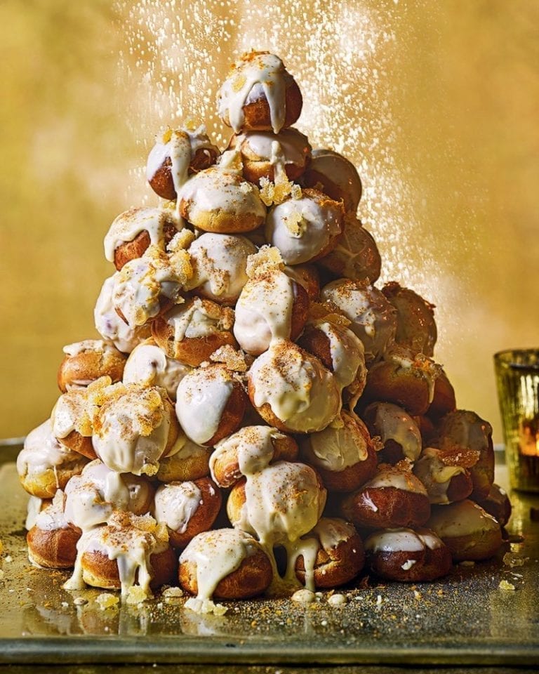 White chocolate, orange and ginger profiteroles – video