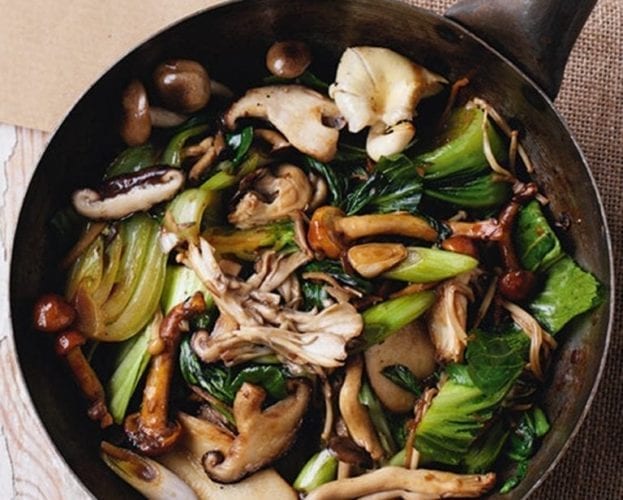 Mushroom and pak choi stir-fry