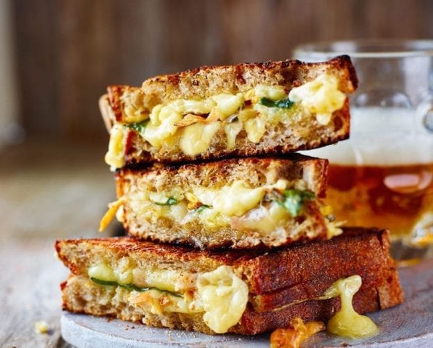 Gruyère and pastrami toasties with chilli fig jam