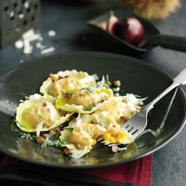 Squash and ricotta ravioli