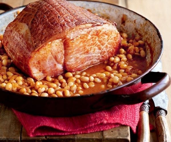 Quick sweet gammon with stir-fry vegetables