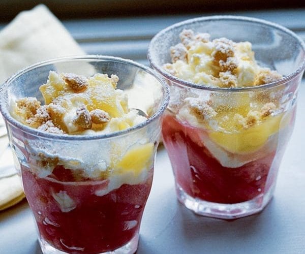rhubarb and lemon curd pots