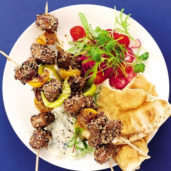 Moroccan shish sesame skewers