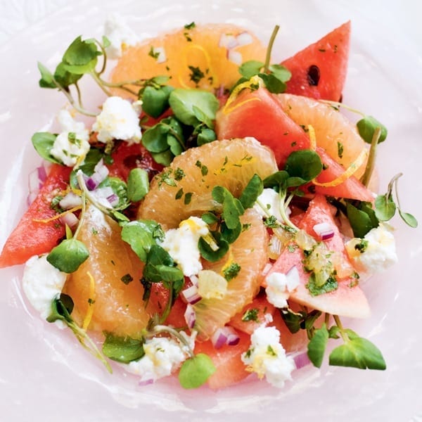 Grapefruit and watermelon salad