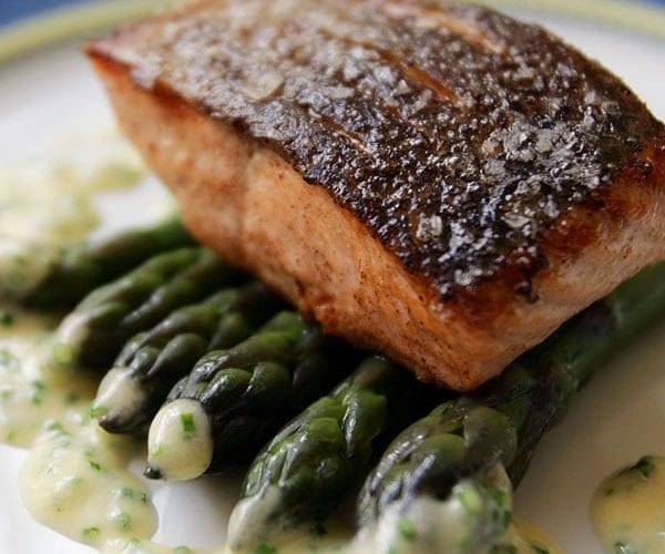 Loch Duart salmon with asparagus